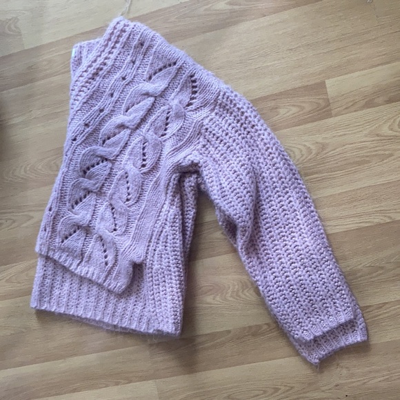 large baby pink cropped sweater knitted top - Picture 3 of 3